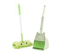 Viahsen Mini Escoba con Recogedor Y para Niños. Set de Limpieza para Niños Pequeños. Escoba para Jardín de Infancia, Verde