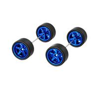 Viahsen Ruedas 1 64 para Coche Miniatura Llanta Eje Neumático Material PP No Aumenta Peso Rodaje Estable Compatible con Modificaciones Y Repuestos en, Azul