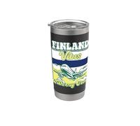 Viaja a Finlandia Vibra con mi tripulación Finlandia Vaso térmico de acero inoxidable de doble pared