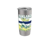 Viaja a Finlandia Vibra con mi tripulación Finlandia Vaso térmico de acero inoxidable de doble pared