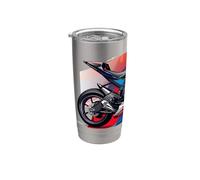 Viaja con pasión alimentando tu espíritu motorista sobre dos ruedas Vaso térmico de acero inoxidable de doble pared