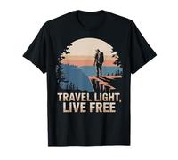 Viaja Ligero Vive Libre explora con espíritu Minimalista Camiseta