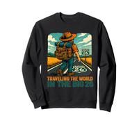 Viajando por el Mundo en 2026 Adventure Highway Illustration Sudadera