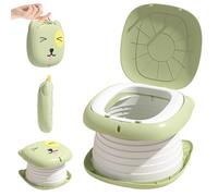 Viajar al baño 9.4x 1.9in Flip Green ABS estable Estable Pleapsible Estilo de caricatura Potty Emergency Emergency I look para niños pequeños, viajes, campamentos y uso al aire libre.