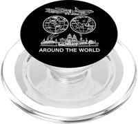 Viajar Alrededor del Mundo Vintage Travel Art Shapes Mania PopSockets PopGrip para MagSafe