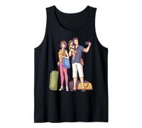Viajar Familia Dibujos Animados Camiseta sin Mangas