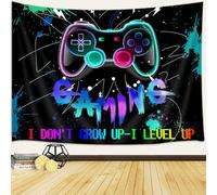 Viajar Tapiz de videojuegos para hombre, arte de pared retro de los años 80, divertida decoración moderna de jugadores para dormitorio y dormitorio, 60 x 40 pulgadas