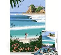Viaje a Byron Bay para Adultos Rompecabezas de 1000 Piezas Un desafío para la Mente Bordes Suaves y Divertidos Regalo Ideal para la Temporada (50x75cm)
