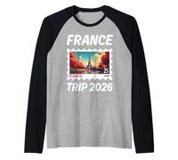 Viaje a Francia 2026! Vacaciones a Juego en París Camiseta Manga Raglan