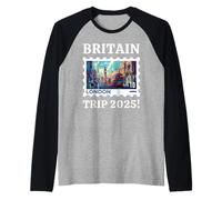 Viaje a Gran Bretaña 2025! Autobús británico y londinense English Camiseta Manga Raglan