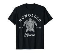 Viaje a Honolulu Hawaii Aloha Camiseta gráfica económica, Hombre, Negro, L