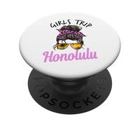 Viaje a Juego para niñas Honolulu Hawaii Moño desordenado PopSockets PopGrip Adhesivo