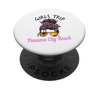 Viaje a Juego para niñas Panama City Beach Florida Moño desordenado PopSockets PopGrip Adhesivo