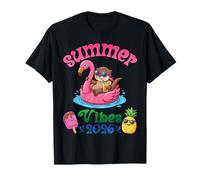 Viaje a la Playa de Nutria con Flotador de Flamenco Summer Vibes 2026 Camiseta