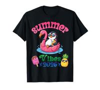 Viaje a la Playa de pingüino con Flotador de Flamenco Summer Vibes 2026 Camiseta