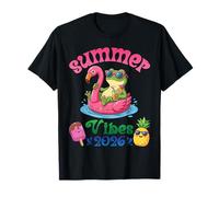 Viaje a la Playa de Rana con Flotador de Flamenco Summer Vibes 2026 Camiseta