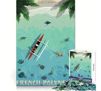 Viaje a la Polinesia Francesa para Adultos Rompecabezas de 1000 Piezas Un desafío para la Mente Bordes Suaves y Lisos Regalo de Temporada (38x26cm)