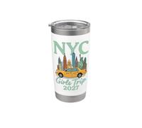 Viaje a Nueva York Chicas 2027 Travel Taxi Nueva York 2027 Vaso térmico de acero inoxidable de doble pared