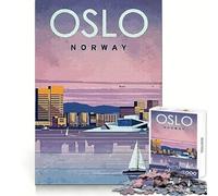 Viaje a Oslo Rompecabezas para Adolescentes Rompecabezas de 1000 Piezas Intelecto Diversión Tiempo Bien invertido Bordes Exactos (38x26cm)