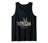 Viaje a Shanghái, China, Recuerdo, Ciudad emblemática, Regalo Camiseta sin Mangas