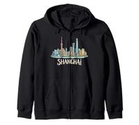 Viaje a Shanghái, China, Recuerdo, Ciudad emblemática, Regalo Sudadera con Capucha