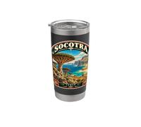 Viaje a Socotra Yemen con forma de árbol de sangre de dragón vintage Vaso térmico de acero inoxidable de doble pared