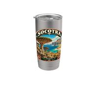 Viaje a Socotra Yemen con forma de árbol de sangre de dragón vintage Vaso térmico de acero inoxidable de doble pared