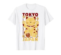 Viaje a Tokio Japón Maneki Neko Lucky Cat Vintage Art Travel Camiseta