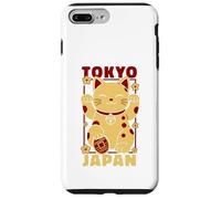 Viaje a Tokio Japón Maneki Neko Lucky Cat Vintage Art Travel Carcasa para iPhone 7 Plus/8 Plus