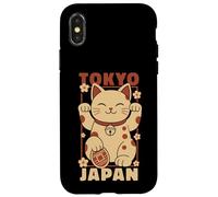 Viaje a Tokio Japón Maneki Neko Lucky Cat Vintage Art Travel Carcasa para iPhone X/XS