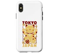 Viaje a Tokio Japón Maneki Neko Lucky Cat Vintage Art Travel Carcasa para iPhone X/XS