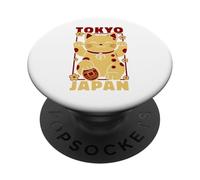 Viaje a Tokio Japón Maneki Neko Lucky Cat Vintage Art Travel PopSockets PopGrip Adhesivo