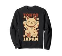 Viaje a Tokio Japón Maneki Neko Lucky Cat Vintage Art Travel Sudadera