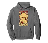 Viaje a Tokio Japón Maneki Neko Lucky Cat Vintage Art Travel Sudadera con Capucha
