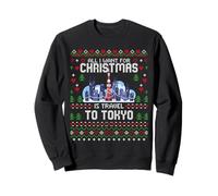 Viaje a Tokio Japón Navidad Feo suéter de Navidad Skyline Sudadera