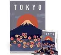 Viaje a Tokio, Rompecabezas de 1000 Piezas para Adultos, Agilidad Mental, Ocio Relajado, unión Segura, cálido, (50x75cm)