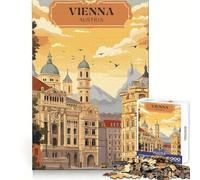 Viaje a Viena Rompecabezas de 1000 Piezas para Adolescentes Entrenamiento Mental Ocio Placer Ajuste Perfecto Regalo Encantador (38x26cm)