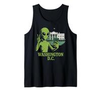 Viaje a Washington DC con Meme sobre ovnis con el Signo de la Paz alienígena Camiseta sin Mangas