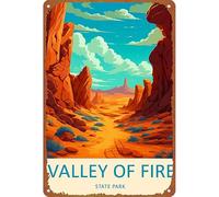 Viaje Al Parque Estatal del Valle del Fuego Cartel De Metal Impermeable Letrero De Lata Vintage Letrero De Metal para Taller Balcón Restaurante 20X30Cm
