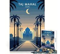 Viaje al Taj Mahal Rompecabezas para Adolescentes de 1000 Piezas Intelecto Diversión Tiempo Bien invertido Bordes precisos (50x75cm)