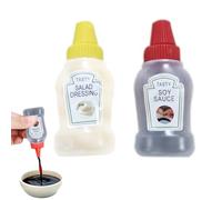 Viaje - Botellas de aliño para ensaladas, mini botellas recargables para condimentos | Contenedores portátiles a prueba de fugas para salsas squeeze juego de botellas para alimentos y aderezo para