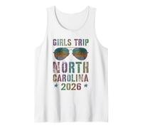 Viaje Chicas Vintage Carolina del Norte 2026 Vacay Holiday Travel Camiseta sin Mangas