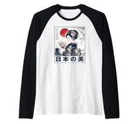 Viaje clásico japonés Heritage Graphic Geisha Samurai Camiseta Manga Raglan