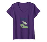 Viaje de Bienestar: Camino Consciente hacia la Salud y el Equilibrio Camiseta Cuello V, Mujer, Morado, S