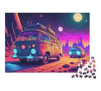 Viaje de camioneta psicodélica Puzzle 1000 Piezas Neon Retro Furgoneta Cartón para Adultos Regalo Cumpleaños para Relajarse Oferta Precio Económico 70x50cm/1000pcs