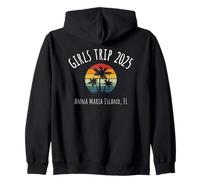 Viaje de chicas 2025 Anna Maria Island Florida Diseño de palmera Sudadera con Capucha