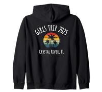 Viaje de chicas 2025 Diseño de palmera de Florida Crystal River Sudadera con Capucha