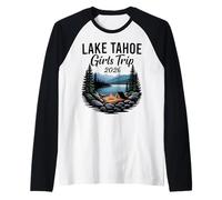 Viaje de Chicas en Lake Tahoe 2026 Fin de Semana de fogata en el Lago Camiseta Manga Raglan