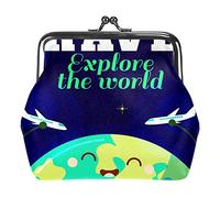 Viaje de Dibujos Animados Explore el Mundo Monedero con Hebilla de avión