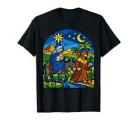 Viaje de la Natividad de Egipto Vuelo de Vidrieras Camiseta